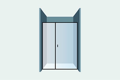 Душевая дверь с добором в нишу из стекла